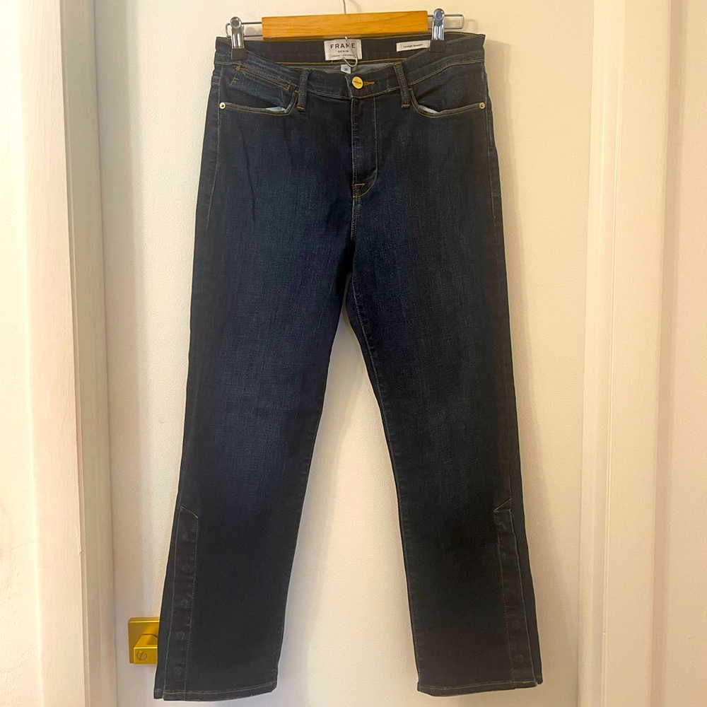 Frame High Waist Snap Flare Crop S-29
